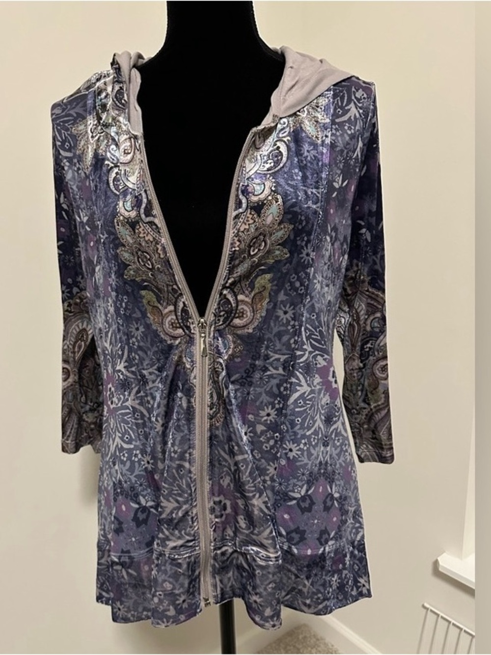 Purple Paisley Zip-Up Hoodie